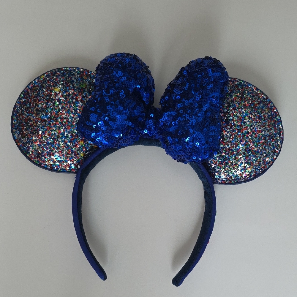 Walt Disney World Minnie Mouse Glitter Millennium 2020 Ears Headband Blue